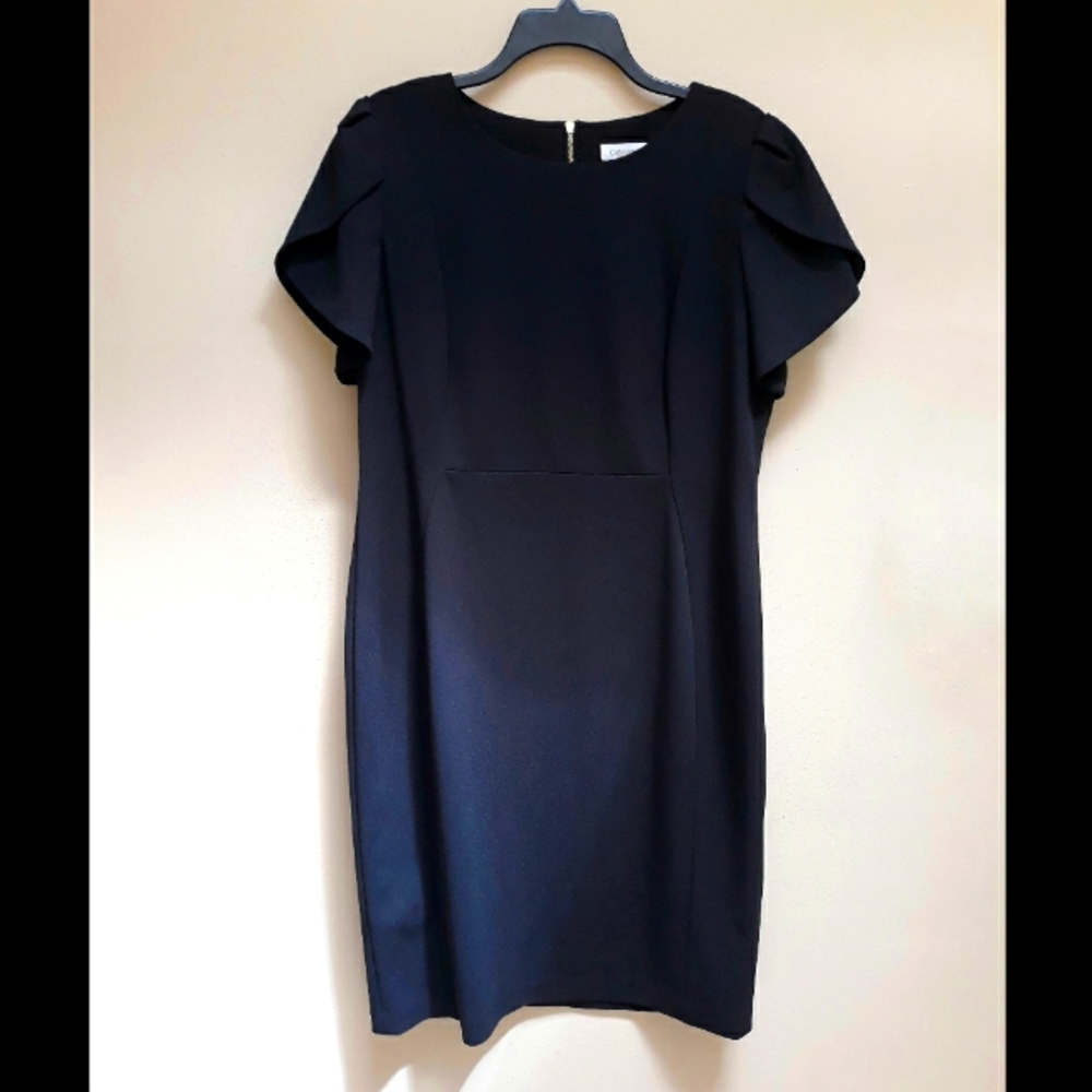 Calvin Klein Tulip Sleeved Shift Dress sz 16